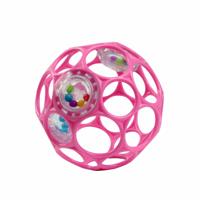 BRIGHT STARS Oball Easy-Grip Rattle BPA-vrij babyspeelgoed in roze, voor pasgeborenen + - thumbnail