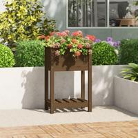 VidaXL Plantenbak met schap 54x34,5x81 cm grenenhout honingbruin - thumbnail