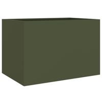 VidaXL Plantenbak 62x47x46 cm staal olijfgroen - thumbnail