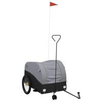 Fietstrailer 45 kg ijzer zwart en grijs - thumbnail