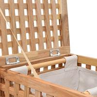 Wasmand 39x39x65 cm massief walnotenhout - thumbnail