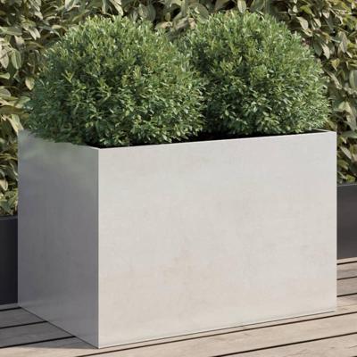 VidaXL Plantenbak 62x40x39 cm roestvrij staal zilverkleurig