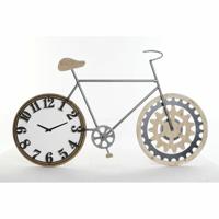 Muurklok DKD Home Decor 108 x 6,4 x 63,5 cm Natuurlijk Zwart Fiets Metaal Hout MDF - thumbnail