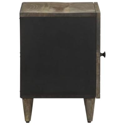 Nachtkastje 40x33x46 cm massief mangohout lichtgrijs