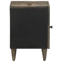 Nachtkastje 40x33x46 cm massief mangohout lichtgrijs - thumbnail