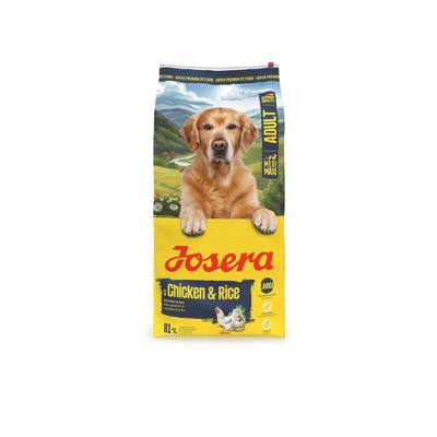 JOSERA Adult Grote kip & rijst (1 x 12,5 kg) | Premium droogvoer voor volwassen honden van grote rassen | met zalmolie | glutenvrij | waardevolle vetzuren | XL-kroketten tegen lussen | 1 stuk verpakt