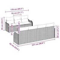 Tuinbankenset met opslag 8 pcs Zwart en Crème poly rattan - thumbnail