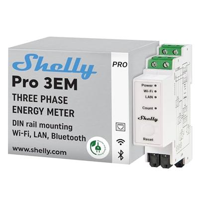 Shelly Pro 3EM 400A Elektriciteitsmeter Bluetooth, WiFi