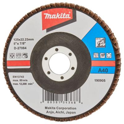 Makita Accessoires Lamellenschuurschijf 125mm A40 - D-27084 D-27084 Makita Accessoires Lamellenschuurschijf 125mm A40 - D-27084 D-27084