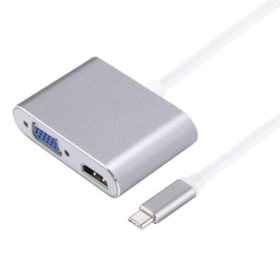 2 in 1 VGA & HDMI Female to USB-C / Type-C Male Hub Splitter Adapter(Grey) 2 in 1 VGA & HDMI Female to USB-C / Type-C Male Hub Splitter Adapter(Grey)