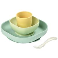 Serviesset 4 items silicone BEABA geel - thumbnail