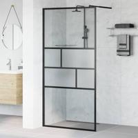 Inloop Douche Wand Zwart 80 x 195 x 0.5 cm Glas en Aluminium - thumbnail