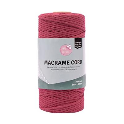 Vaessen Creative • macramé touw 3mmx100m bordeauxrood