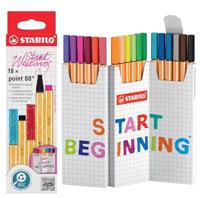 STABILO point 88 fineliner, geassorteerde kleuren, deskset van 18 stuks - thumbnail