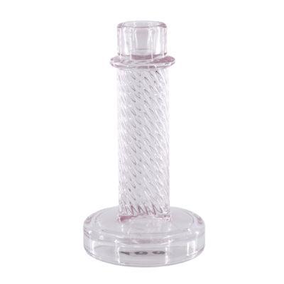 Housevitamin kandelaar twist glas roze 15 cm | 24 stuks