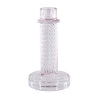 Housevitamin kandelaar twist glas roze 15 cm | 24 stuks - thumbnail