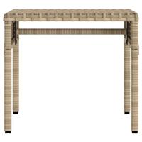 Ligbed met luifel en tafel poly rattan beige - thumbnail
