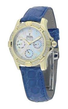 Horlogeband Festina F16023-3 / F16023-4 Leder Blauw 18mm Horlogeband Festina F16023-3 / F16023-4 Leder Blauw 18mm