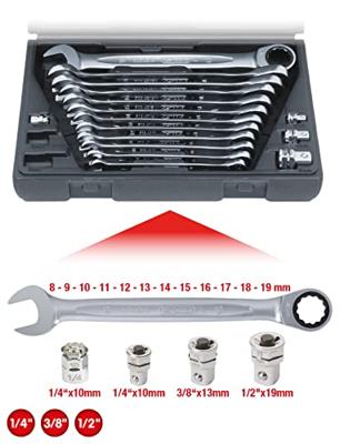 KS Tools 503.4266 Ring-steeksleutelset Sleutelbreedte (metrisch) 19 mm