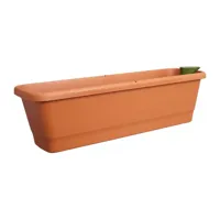 Elho Noa Balconiere L - Bruin - L 65 x B 20 x H 18 cm - Buitenbalkon - 100% gerecycled - thumbnail