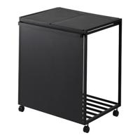 Yamazaki Afvalscheidingsprullenbak met wielen - 2 comp - Tower - Zwart - thumbnail