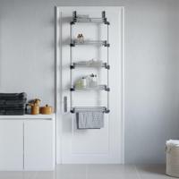 VidaXL Deurorganizer met 5 schappen 52x20x135 cm aluminium - thumbnail