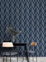Dutch Wallcoverings Asperia - Gael - Donkerblauw/Zilver - thumbnail