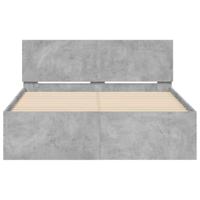 Bedframe met hoofdeinde en LED betongrijs 140x190 cm - thumbnail