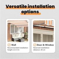 VidaXL Inklapbaar zonnescherm multikleur 350 x 200 cm stof - thumbnail