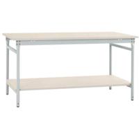 Manuflex BB5207.7035 Compleet bijzettafel basis stationair met kunststof plaat + legplank, bxdxh: 750 x 500 x 780 mm Grijs-wit (RAL 7035) - thumbnail