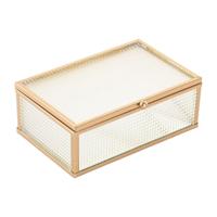 Juwelenkistje Home ESPRIT Gouden Metaal Kristal 15 x 11 x 5,5 cm - thumbnail