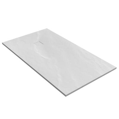 BRAUER Douchebak Asteroid 100x180 incl. antislip en antibacterieel mineraalmarmer mat wit