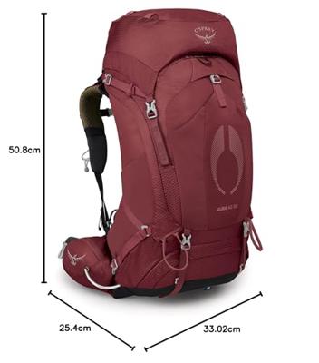 Osprey Aura AG 50 Backpack Dames Berry Sorbet Red WM/L