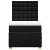 Boxspring met matras stof zwart 120x200 cm - thumbnail