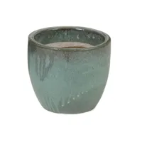 Mega Collections Geglazuurde Bloempot Egg Ø22x21 cm - Mos groen - thumbnail