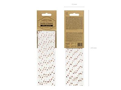 Papieren Rietjes Sterretjes Rosé Goud (10st)