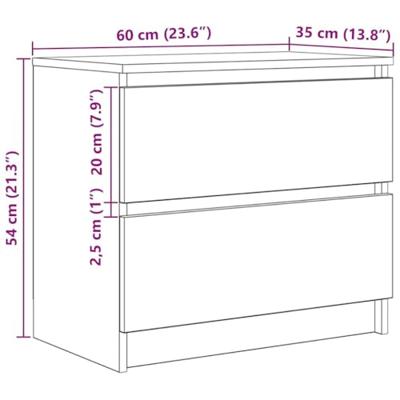 Tv-meubel 60x35x54 cm bewerkt hout bruin eikenkleur