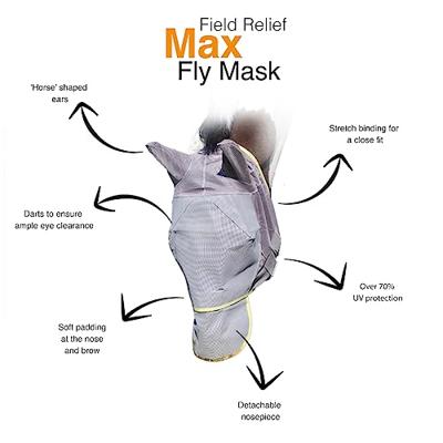 Field Relief Maxi vliegenmasker zwart maat:s