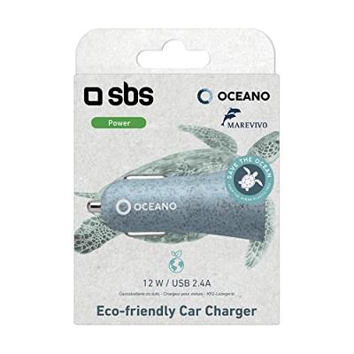 SBS eco-friendly Car Charger 12W blauw