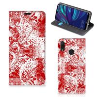 Mobiel BookCase Huawei Y7 hoesje Y7 Pro (2019) Angel Skull Rood - thumbnail