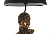 Bureaulamp DKD Home Decor Zwart Gouden Polyester Hars Afrikaanse (31 x 31 x 58 cm) - thumbnail