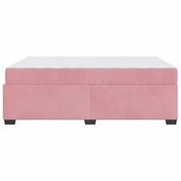 Bedframe met matras met matras Roze 140 x 200 cm Fluweel - thumbnail