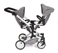 Tweeling Poppenwagen Linus Duo - Grey Jeans - thumbnail