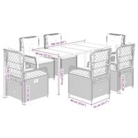 7-delige Tuinset met kussens poly rattan beige - thumbnail