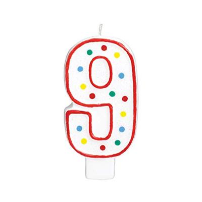 Amscan Cijferkaars 9 jaar 13,5 cm | 24 stuks