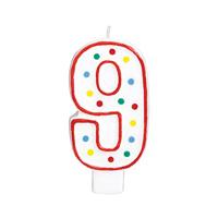 Amscan Cijferkaars 9 jaar 13,5 cm | 24 stuks - thumbnail