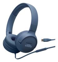 JBL Tune 520C Comfort Fit bedrade on-ear koptelefoon met microfoon, JBL Pure Bass-geluid, EQ-presets, USB-C-connectiviteit, opvouwbaar ontwerp en knoopresistente kabel, blauw - thumbnail