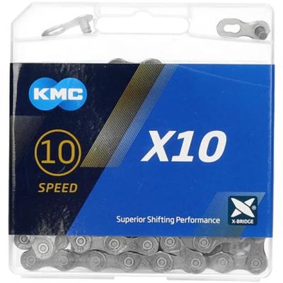 KMC x10 fietsketting, 1/2x11/128, 114 schakels, grijs - thumbnail