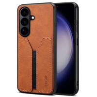 Denior Samsung Galaxy S26 Plus hoesje - Backcover met kaarthouder - Bruin - thumbnail