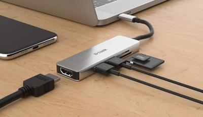 D-Link DUB-M530 5-in-1 USB-C Hub (docking station, ondersteunt Windows, Mac OS X, Linux, HDMI/Kaartlezer/USB 3.0)